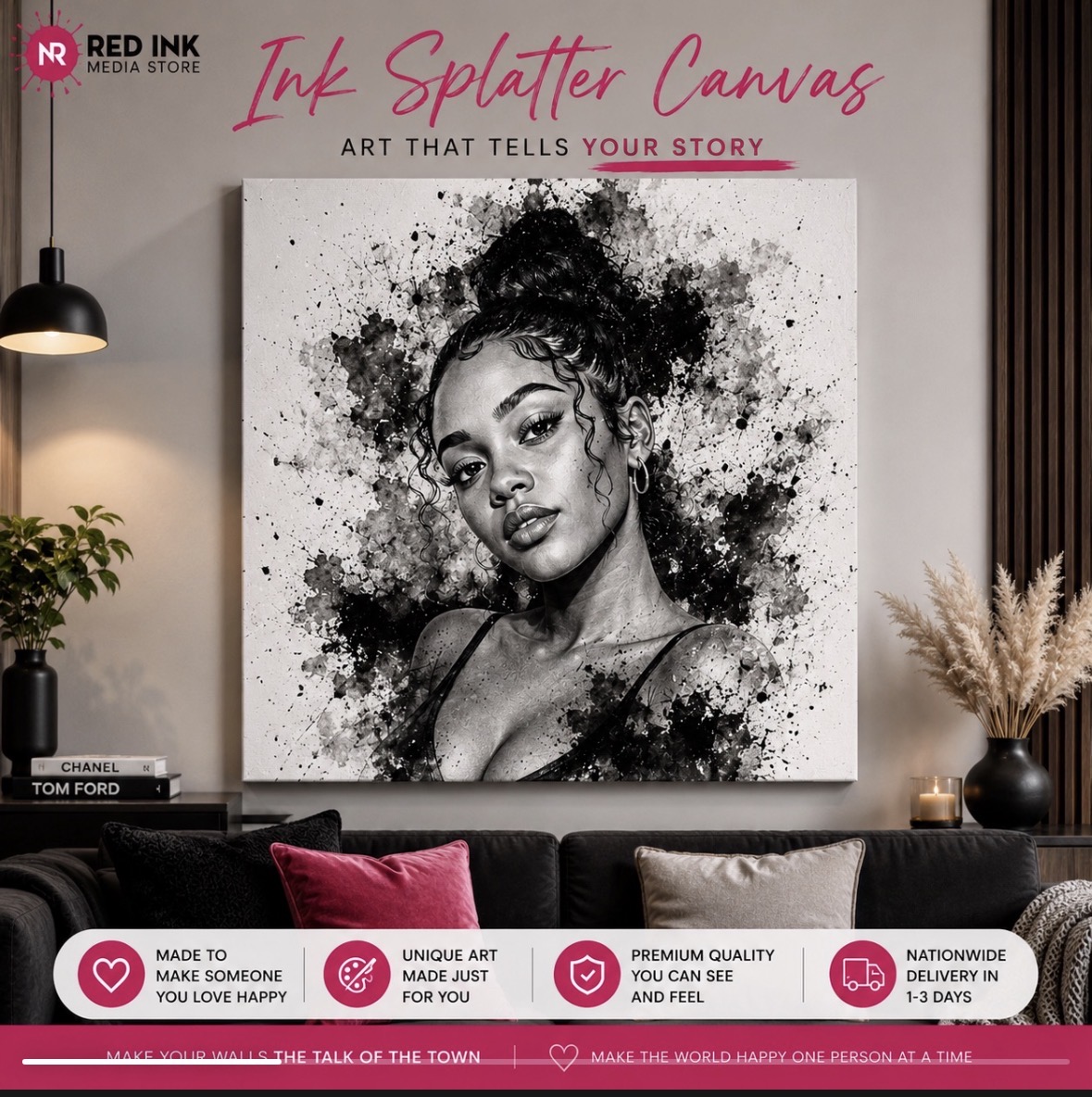 Ink Splatter Canvas