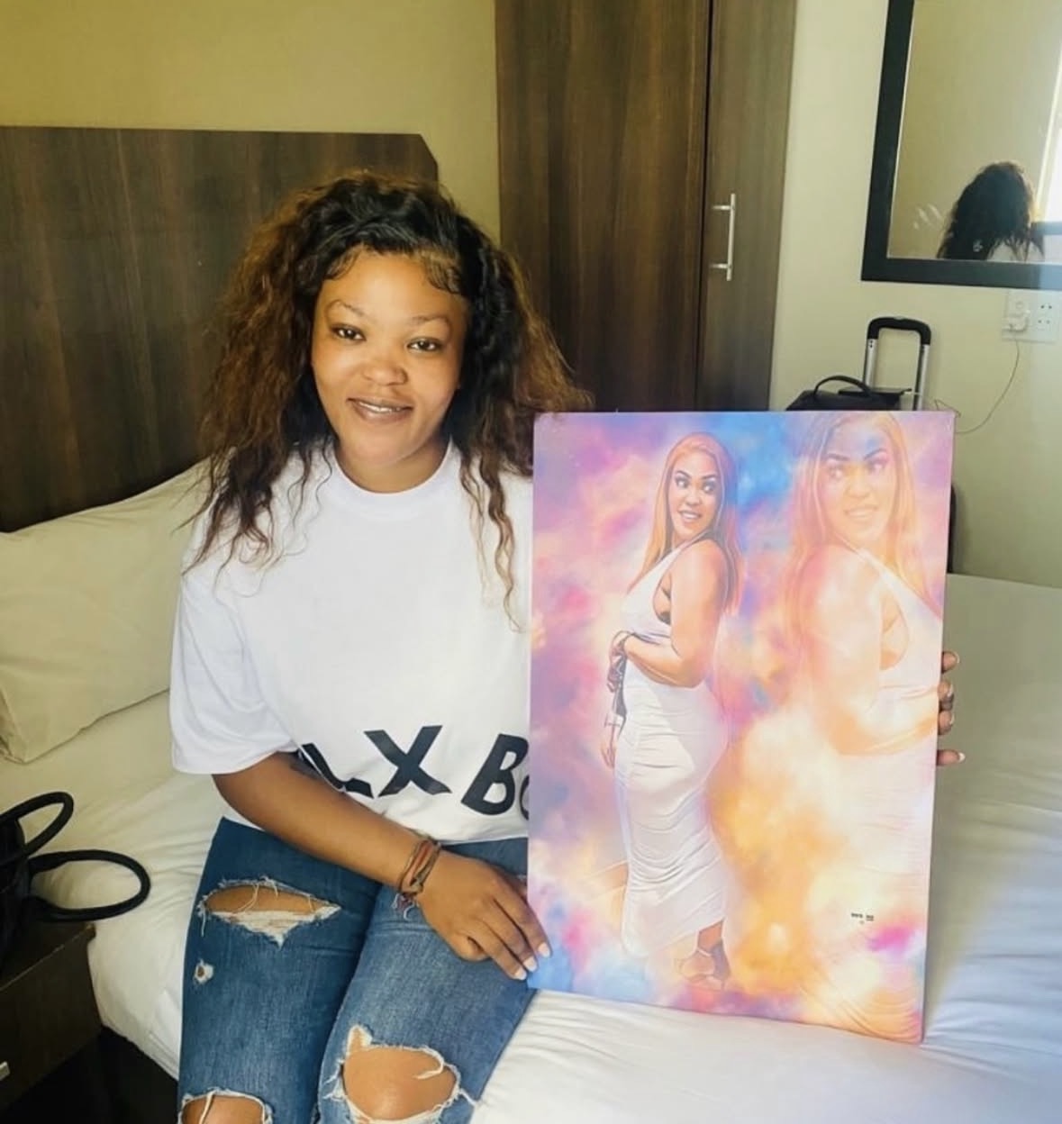 A Red Ink Media Store customer displaying personalised artwork