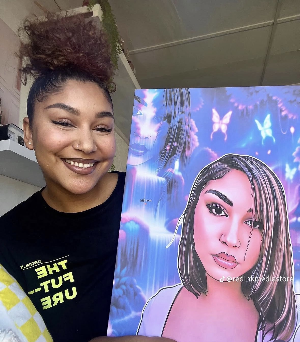 A Red Ink Media Store customer displaying personalised artwork